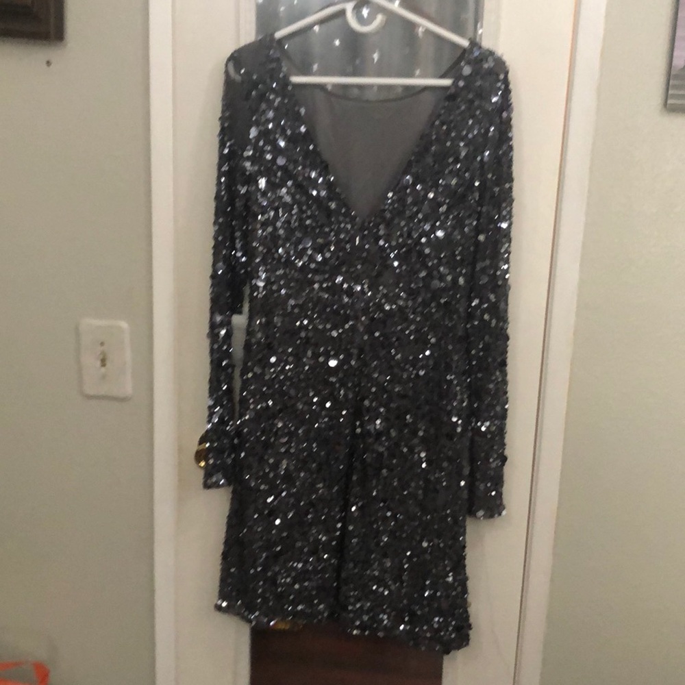 Grey sequence dress